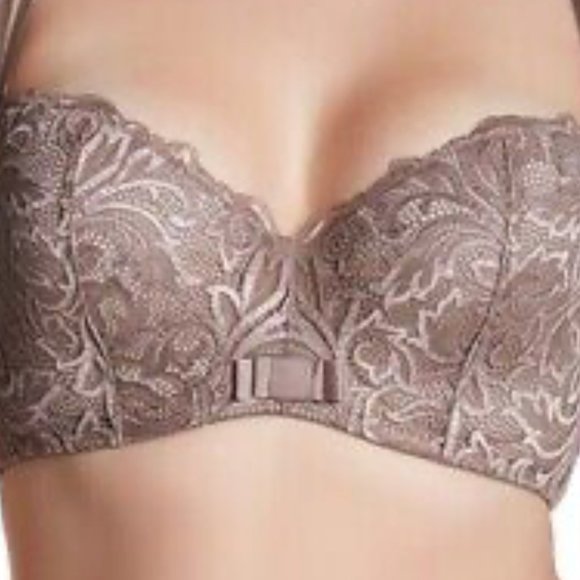 Paramour by Felina Sophia full figure balconette counter bra In Mink Lace NWT - Picture 4 of 9